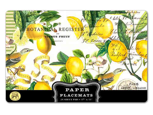 Michel Design Paper Placemats Set de table Lemon Basil
