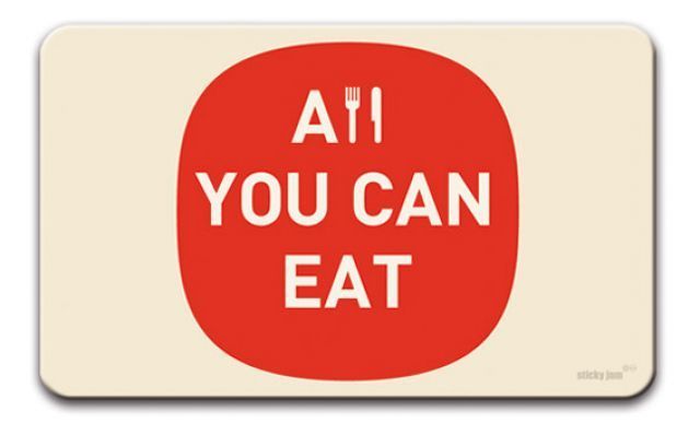 Planchette pour dejeuner au style retro "All You Can Eat"