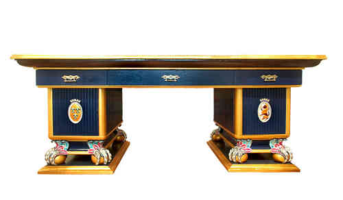 Kunst am Möbel: FLEUR DE LIS & LION Imperialer Schreibtisch