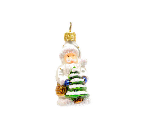 Ornament de Noel en verre Papa Noel & arbre de Noel