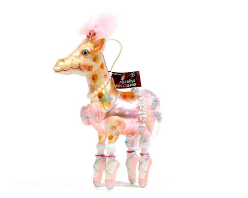 Joyeux Noel: Giraffe Ballerine en verre