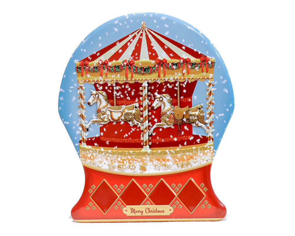 Boîte à bicuits "Caroussel du Noel" globe du neige