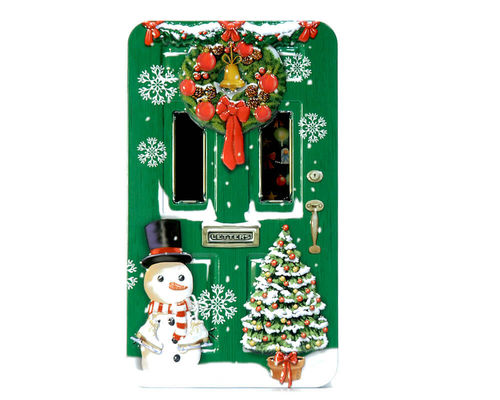 Boîte à bicuits Porte de la Maison Vert décoré pour Noel