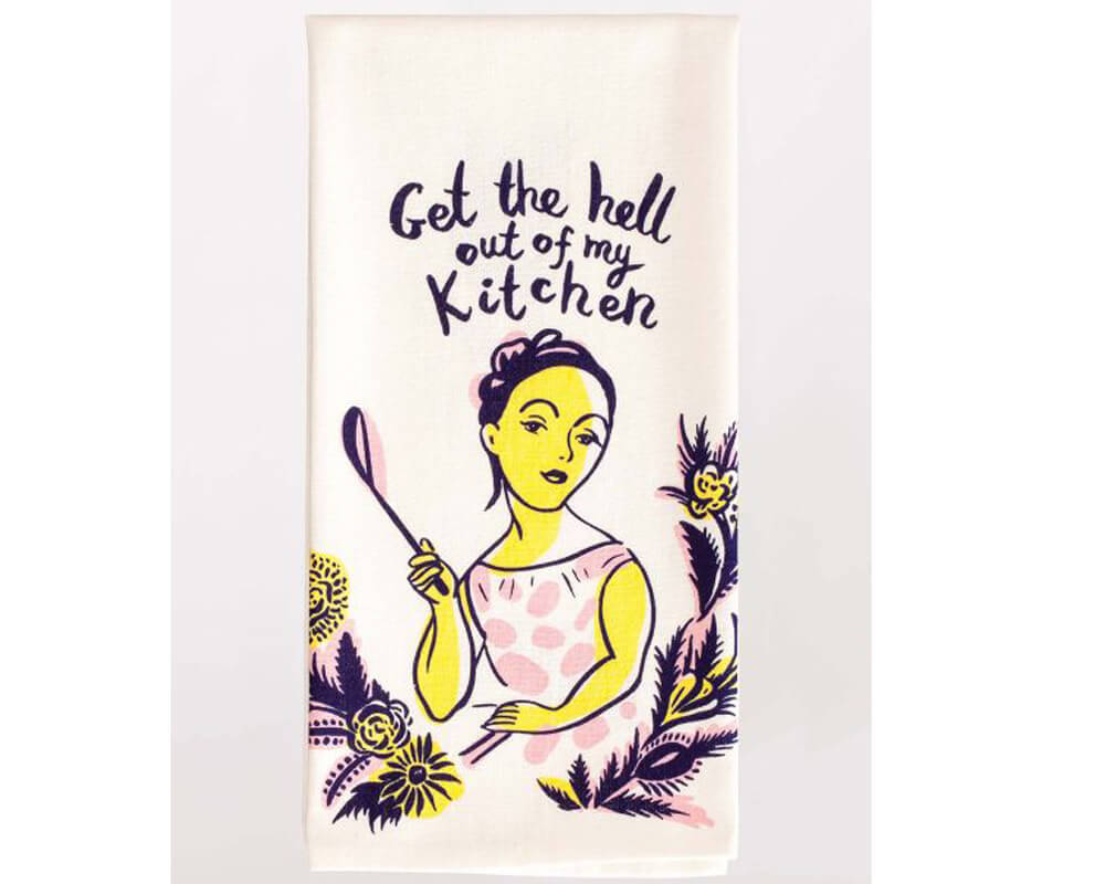 Dish towel Blue Q "Get the Hell out of my Kitchen"