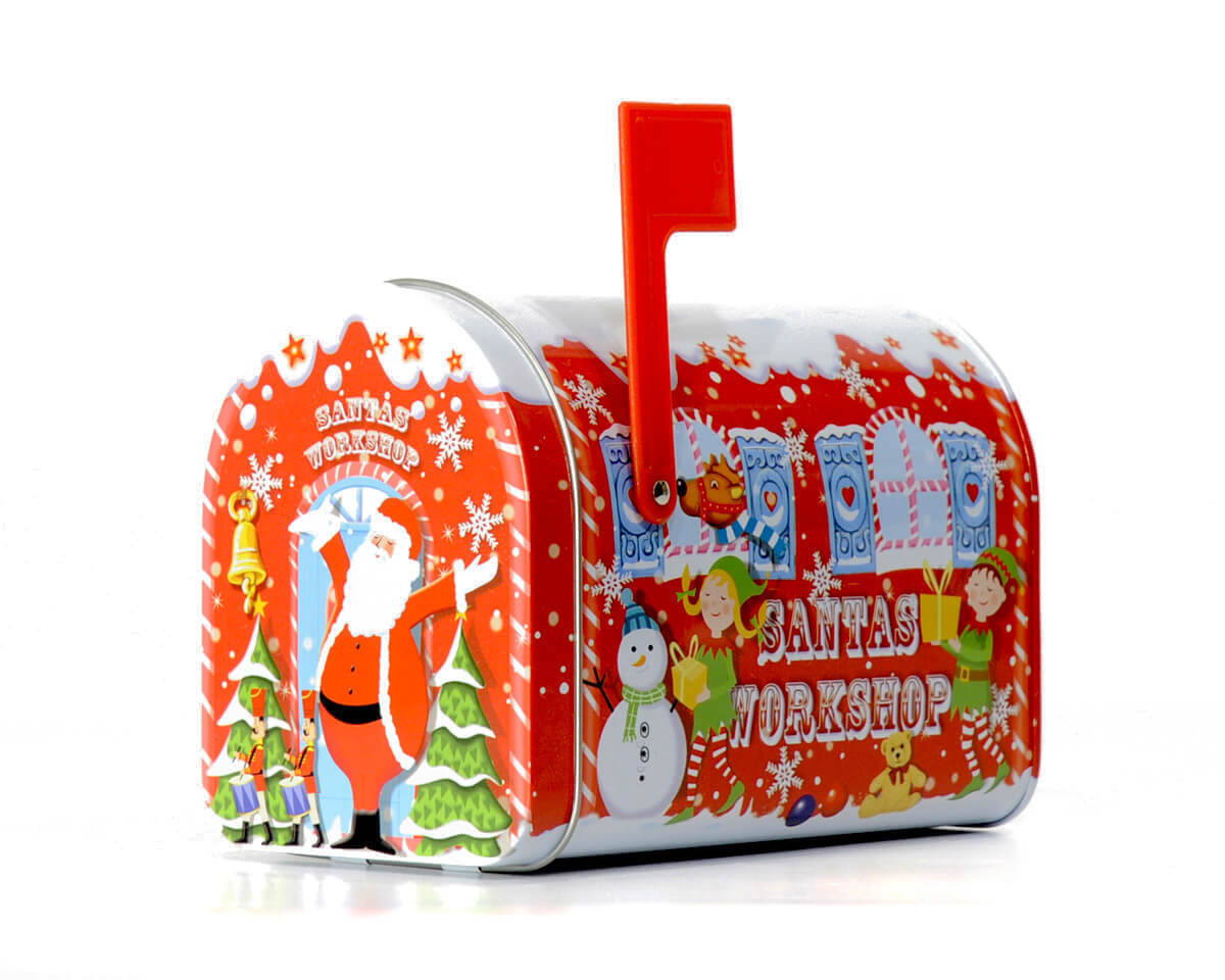 Boîte en fer-blanc American Mailbox Noel rouge