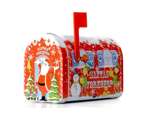 Boîte en fer-blanc American Mailbox Noel rouge