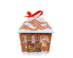Mini Keksdose Kleines geschmücktes Lebkuchenhaus