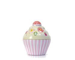 Blechdose Cupcake Muffin "Happy Flower" rosa