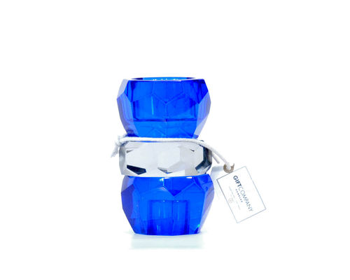 Palisades verre cristal Bougeoir Bleu GIFT COMPANY