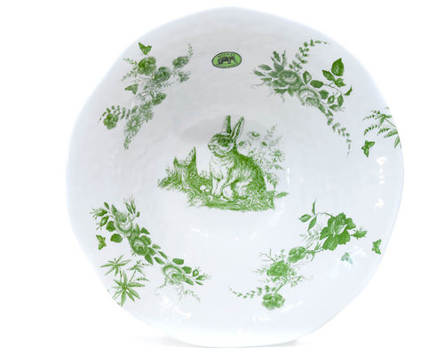 Michel Design Works Large Salad Bowl Bunny Toile