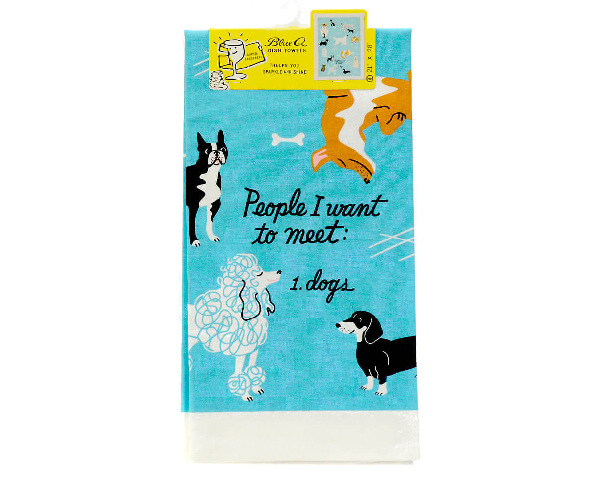 Dish towel Blue Q "People to meet: Dogs"