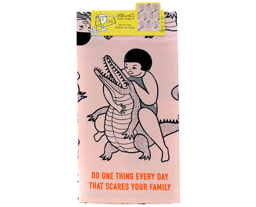 Dish towel Blue Q "Scares your Family"