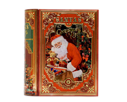 Boîte XL à bicuits nostalgique Livre de Père Noel