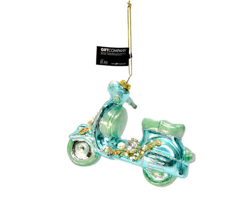 GIFT COMPANY Ornament Scooter Turquoise Scintillant