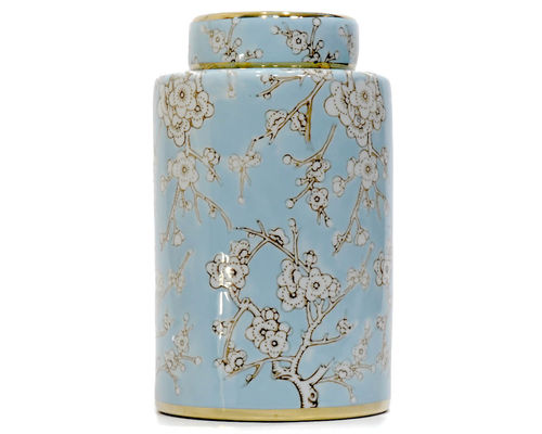 Lidded vase porcelain 15 x 26 "Cherry Blossom"