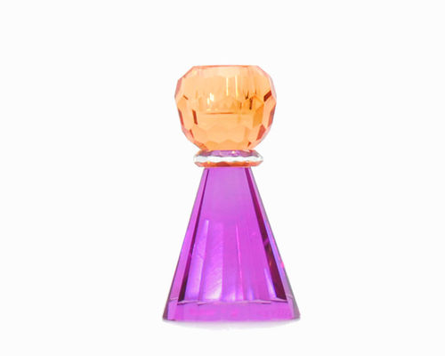 Sari verre cristal Bougeoir Orange Lilas GIFT COMPANY