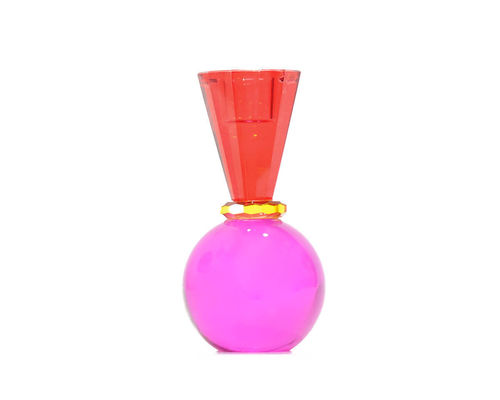 Sari verre cristal Bougeoir Rouge Pink GIFT COMPANY