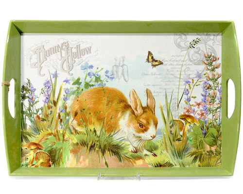 Decoupage Wooden Tray "Bunny Hollow" Michel Design