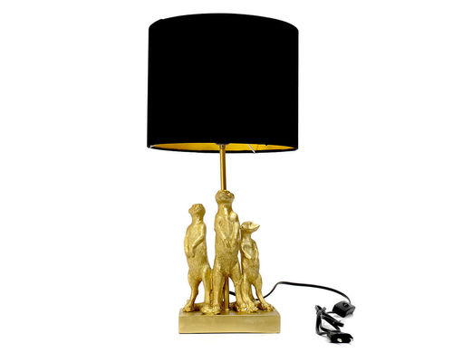 Lamp golden "Meerkat" Black shade