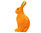 Oster Dekoration Osterhase Hase sitzend Orange