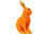 Oster Dekoration Osterhase Hase sitzend Orange