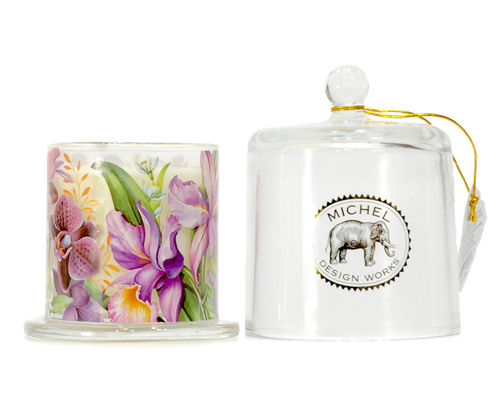 Scented Cloche Candle Michel Design "Orchids"